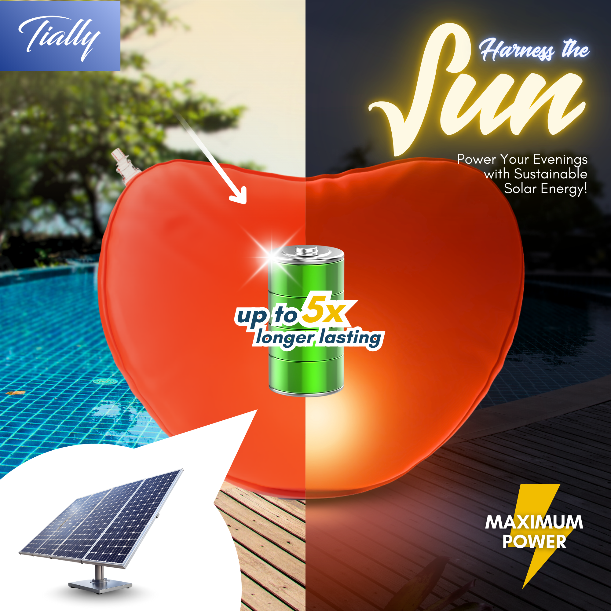 TIALLY Heart Floating Pool Lights