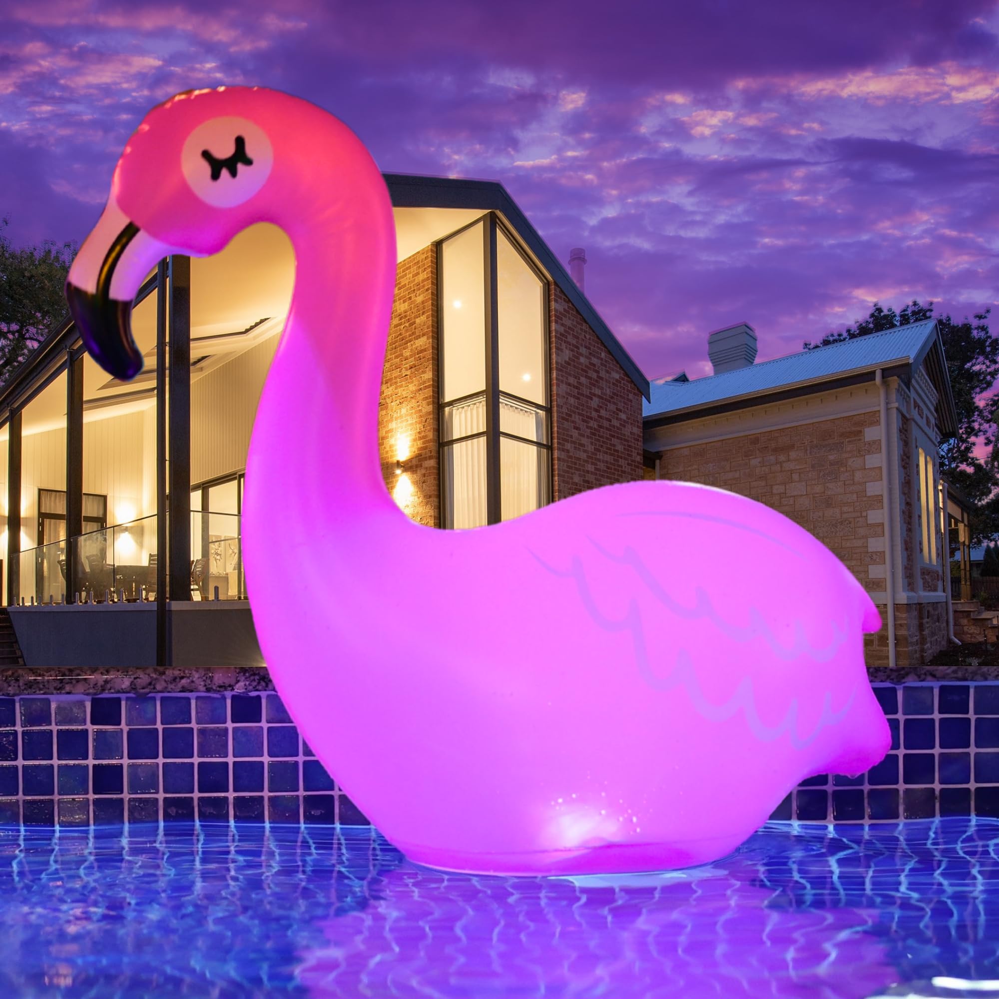 TIALLY Solar Floating Pool Lights – Inflatable Flamingo LED Decor for Pools & Outdoors
