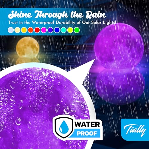 TIALLY Full Moon Solar Floating Pool Lights – Multicolor LED Orbs for Pools & Party Decor
