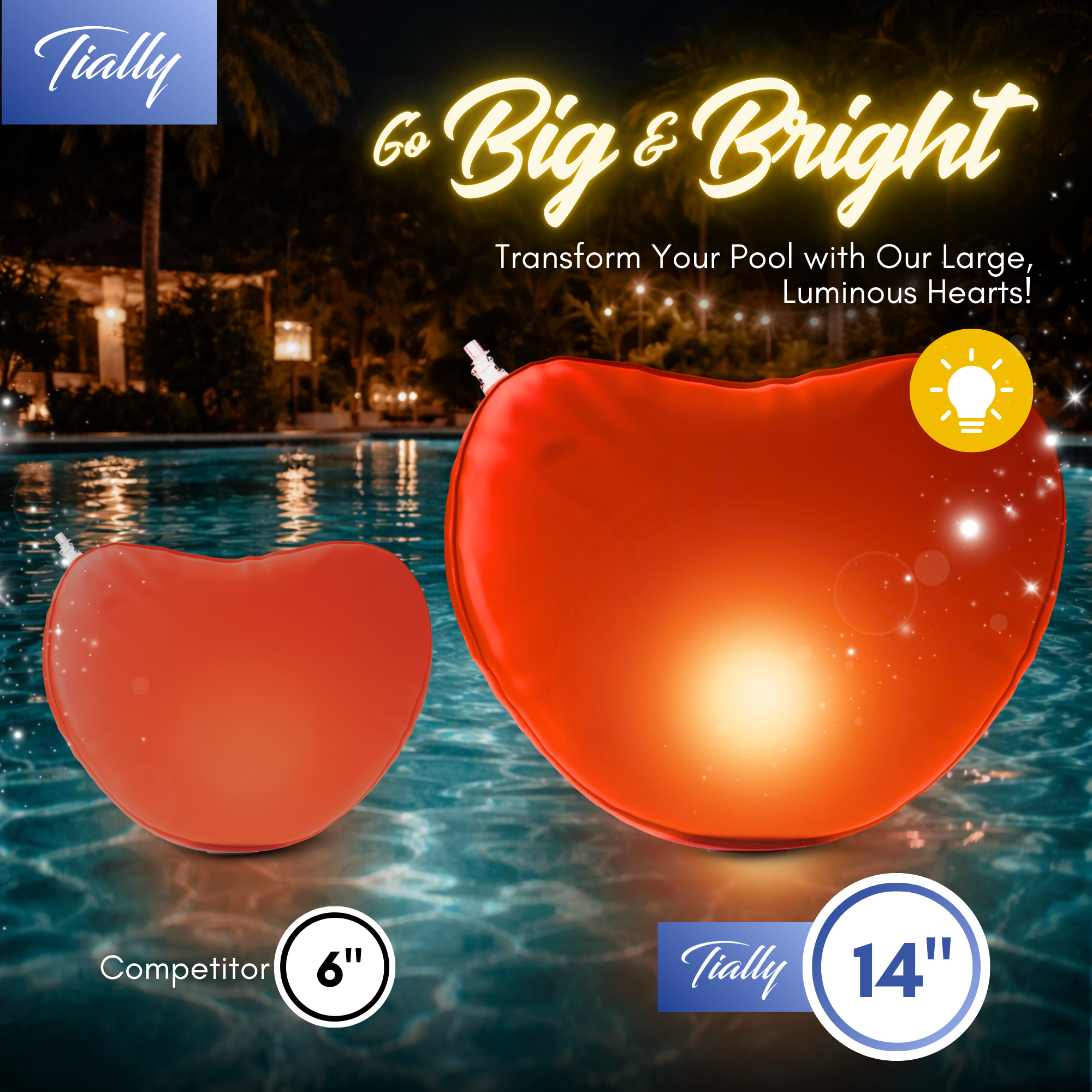 TIALLY Heart Floating Pool Lights