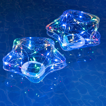 TIALLY Fairy Stars Floating Pool Lights (2 Pack Colored)