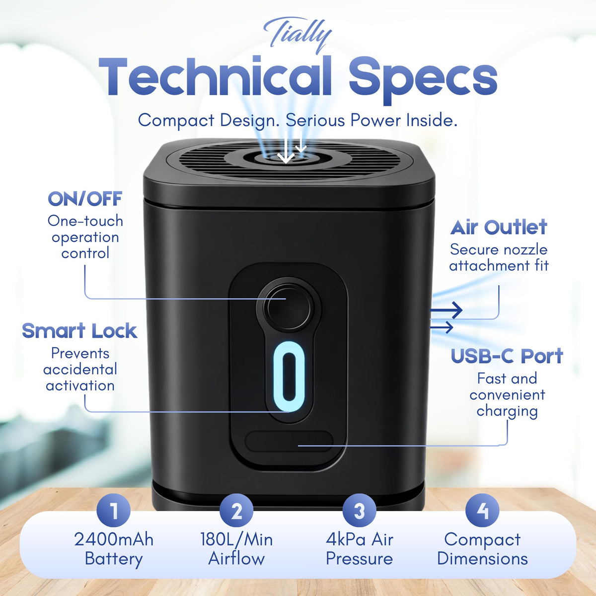 TIALLY Portable Air Pump for Inflatables