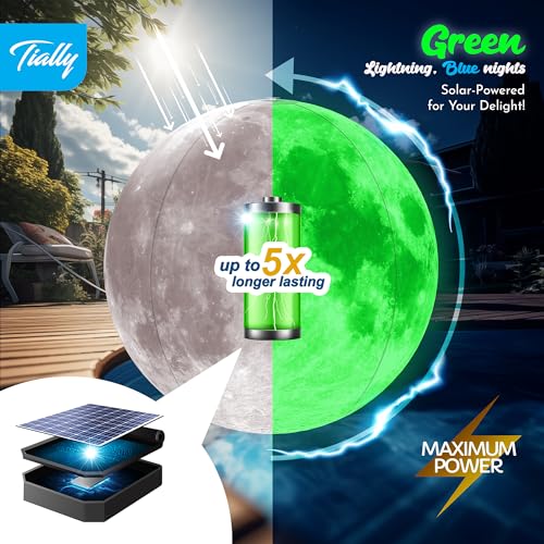 TIALLY Full Moon Solar Floating Pool Lights – Multicolor LED Orbs for Pools & Party Decor
