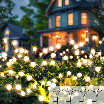 Firefly Lights Solar Outdoor | Fire Fly Solar Garden Lights | Solar Fairy Lights Outdoor Waterproof | Solar Powered Swaying Light for Yard and Patio Decoration - 4 Pack Multicolored