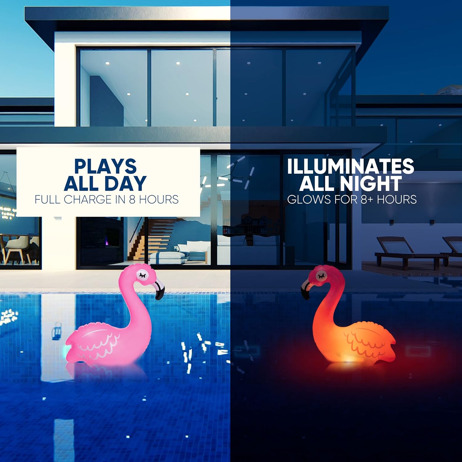 TIALLY Floating Pool Lights Solar Powered - Inflatable Solar Pool Lights, IP68 Waterproof Decor Float, Flamingo and Swans Decorations for Outdoor Use, for Women, Men, Adults