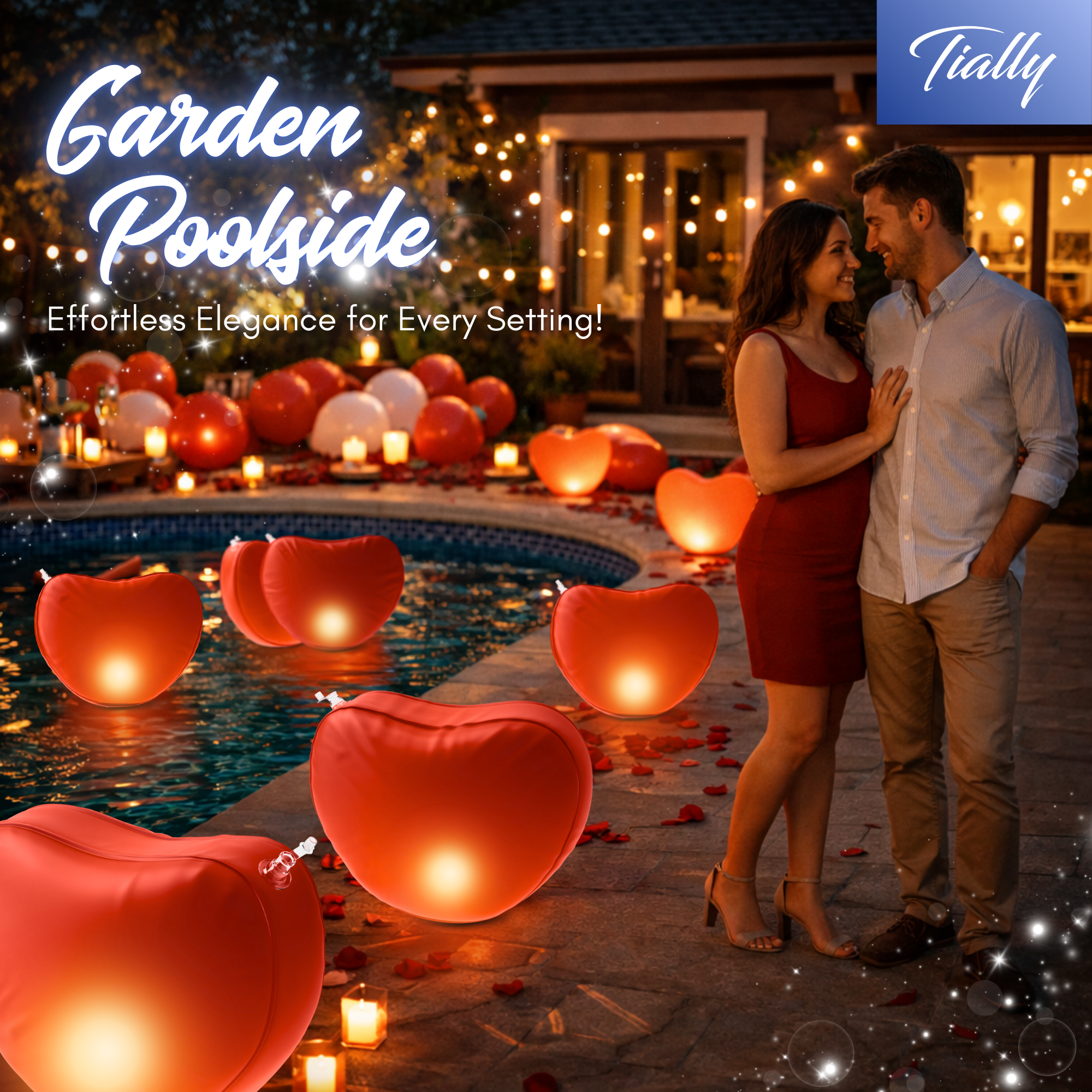 TIALLY Heart Floating Pool Lights
