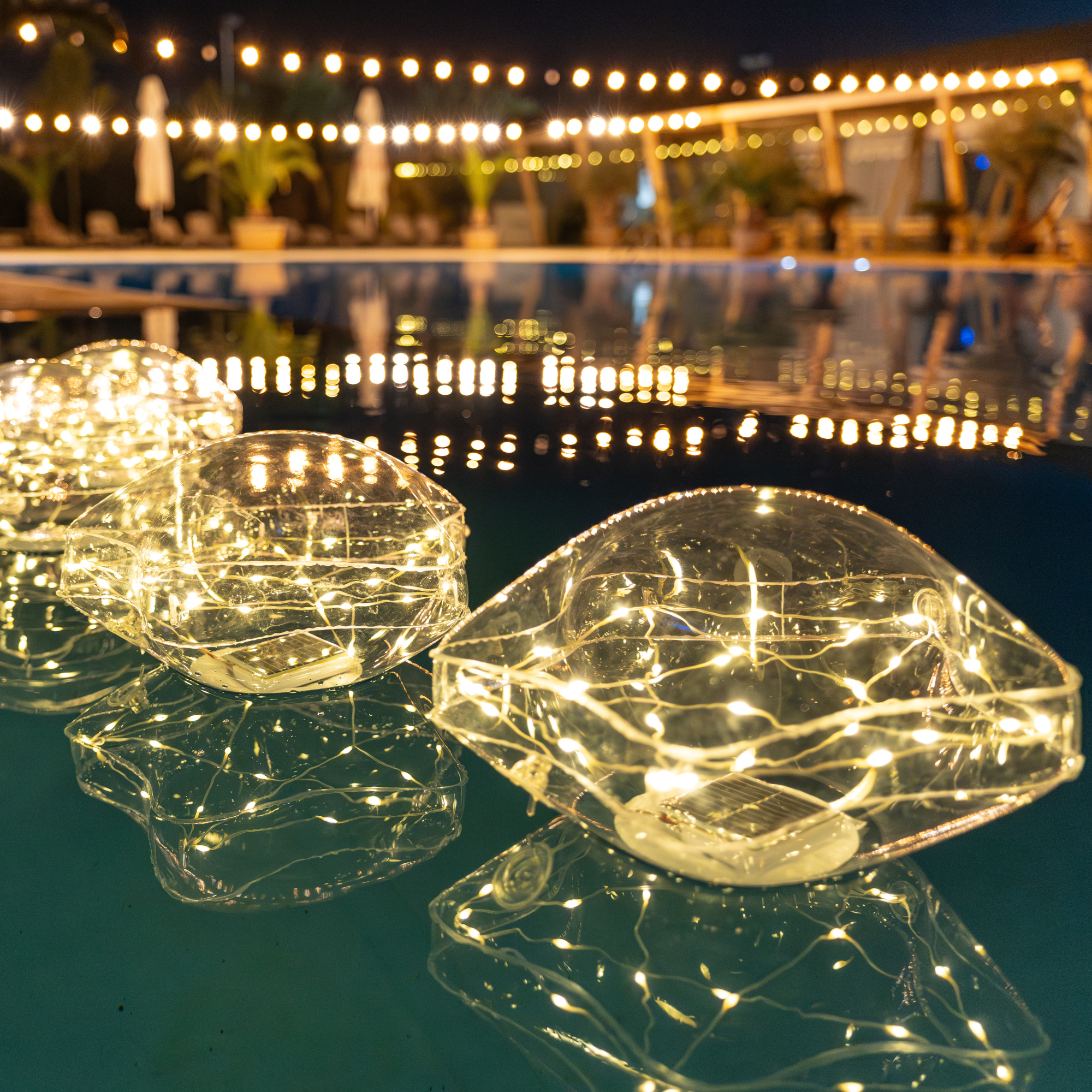 TIALLY Fairy Stars Floating Pool Lights (2 Pack Warm White)