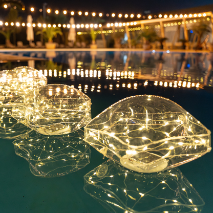 TIALLY Fairy Stars Floating Pool Lights (2 Pack Warm White)
