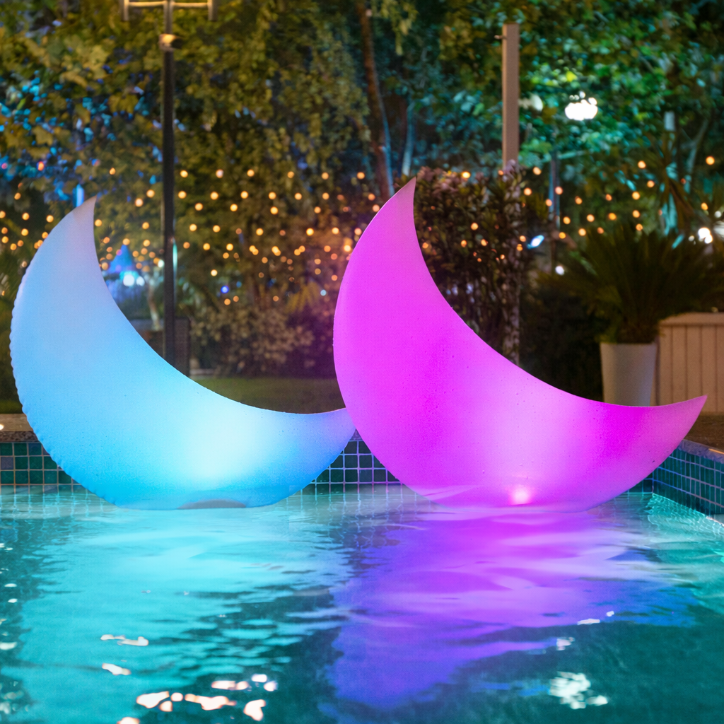 TIALLY Crescent Moon Solar Floating Pool Lights