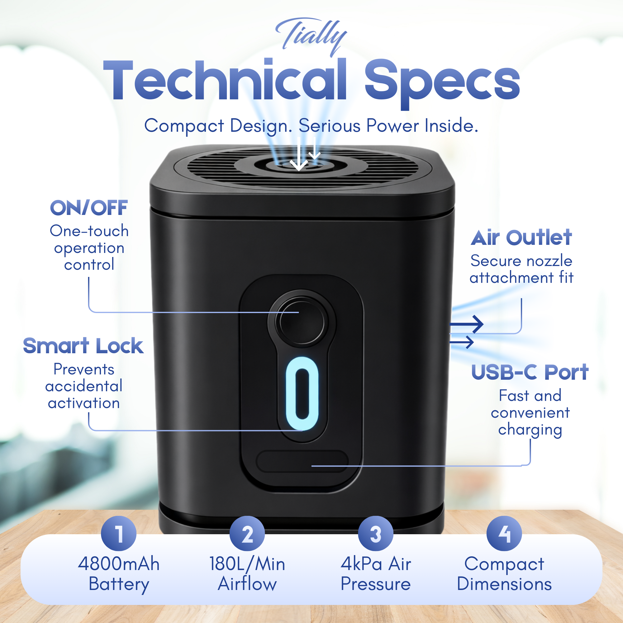 TIALLY Portable Air Pump for Inflatables
